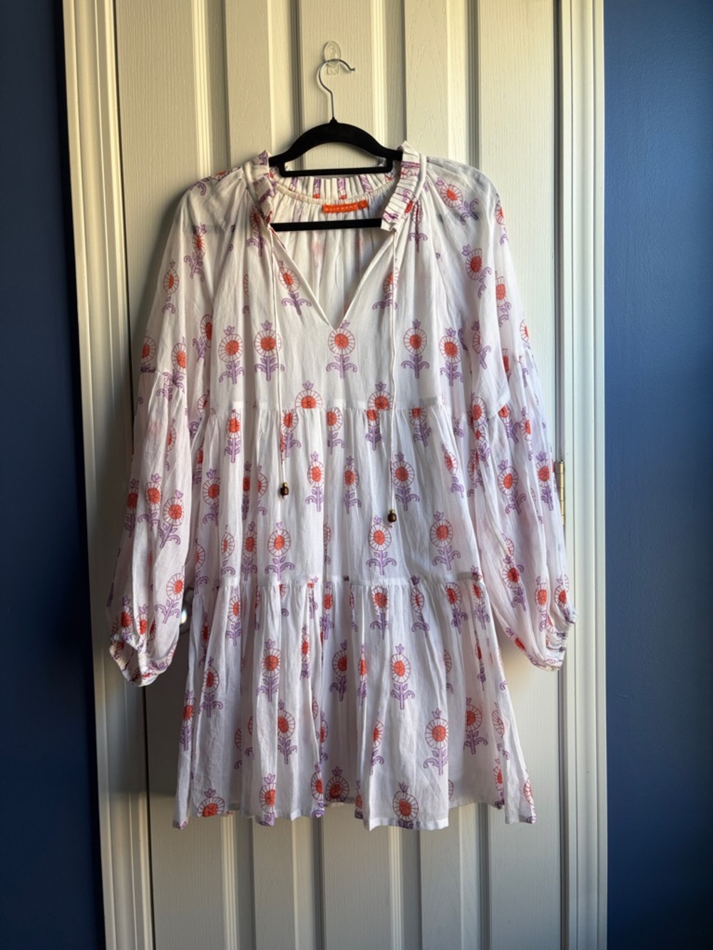 Tuckernuck Oliphant Leela Cotton Floral Tiered Boho Peasant Dress Size Large